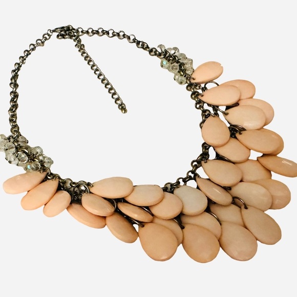 SOLD: Francescas Pink Teardrop Necklace Chunky Dangle Custom Jewelry Wedding - Picture 4 of 5